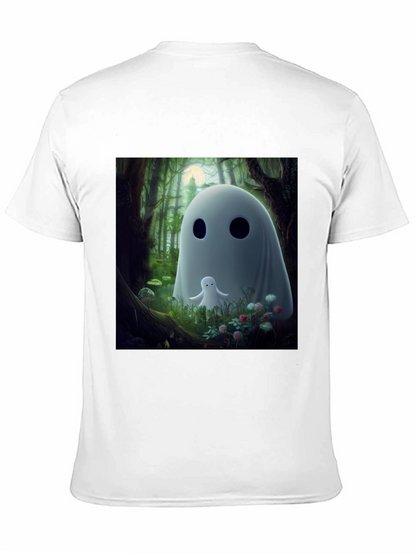 Cute Ghost Graphic Black T-Shirt