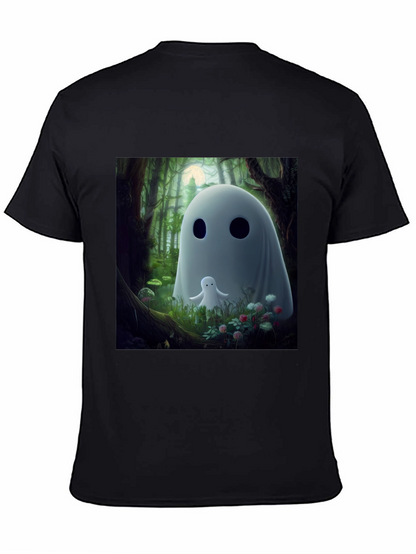 Cute Ghost Graphic Black T-Shirt