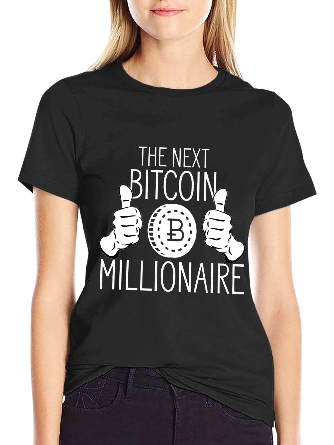 Bitcoin Millionaire Black Graphic T-Shirt