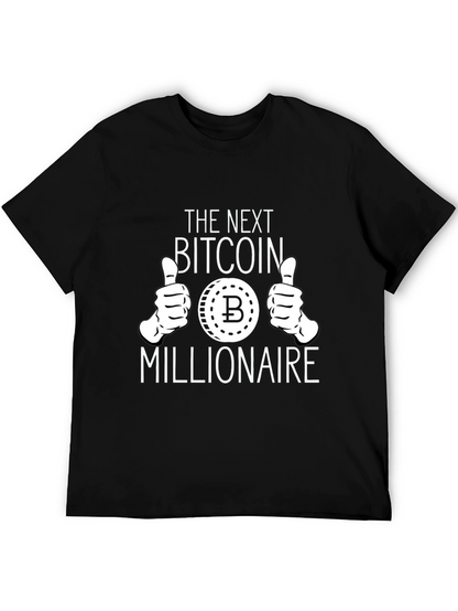 Bitcoin Millionaire Black Graphic T-Shirt