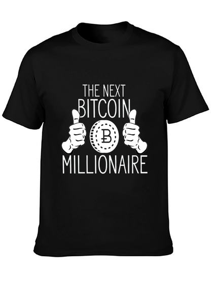 Bitcoin Millionaire Black Graphic T-Shirt