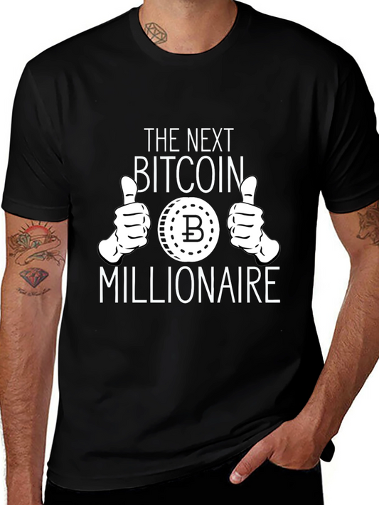 Bitcoin Millionaire Black Graphic T-Shirt