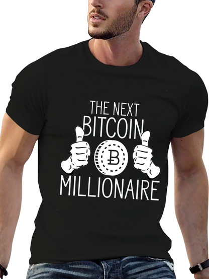 Bitcoin Millionaire Black Graphic T-Shirt