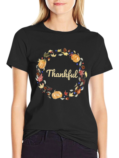 Thankful Wreath Graphic Tee - Autumn Harvest T-Shirt