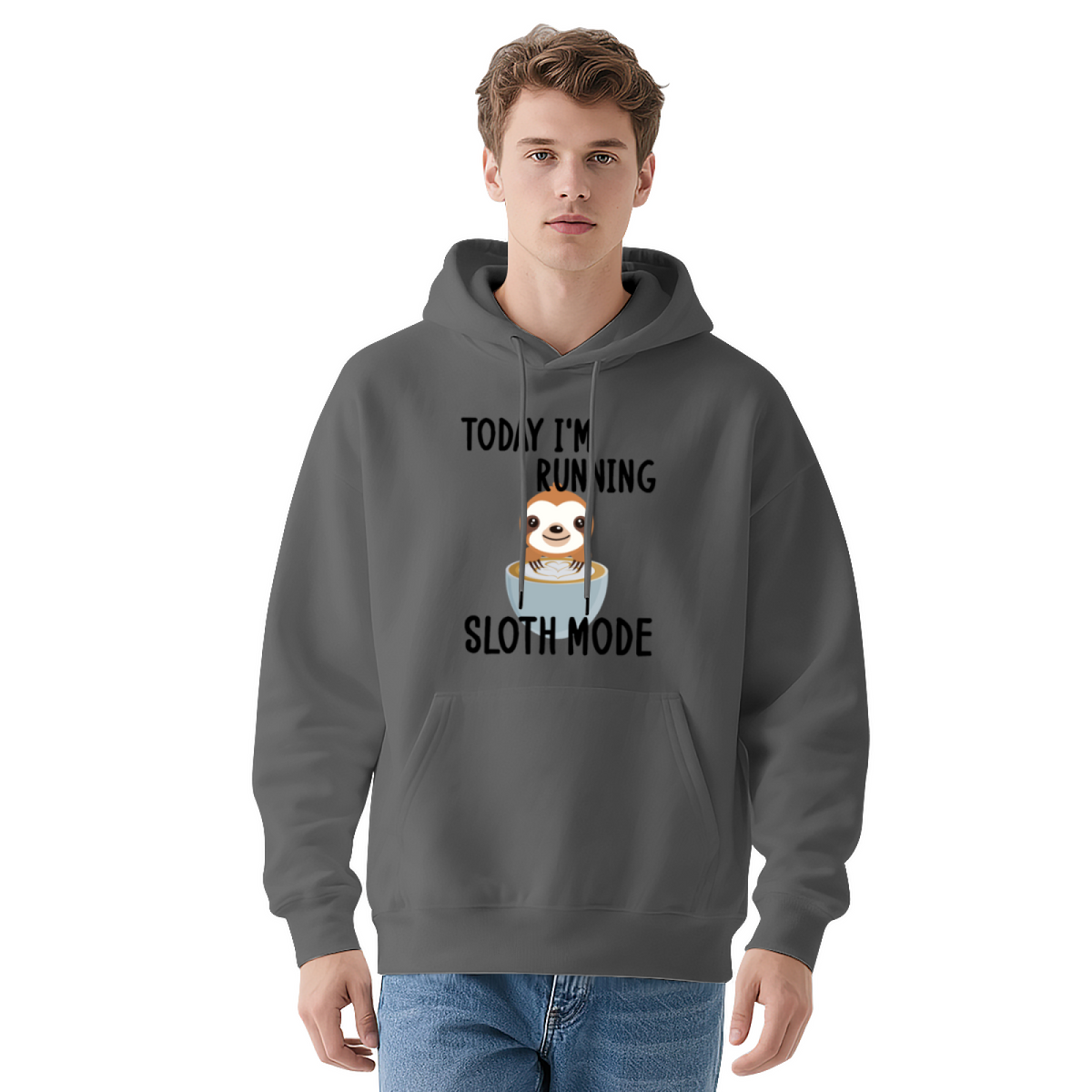 I'm Running Sloth Mode' Cartoon Hoodie