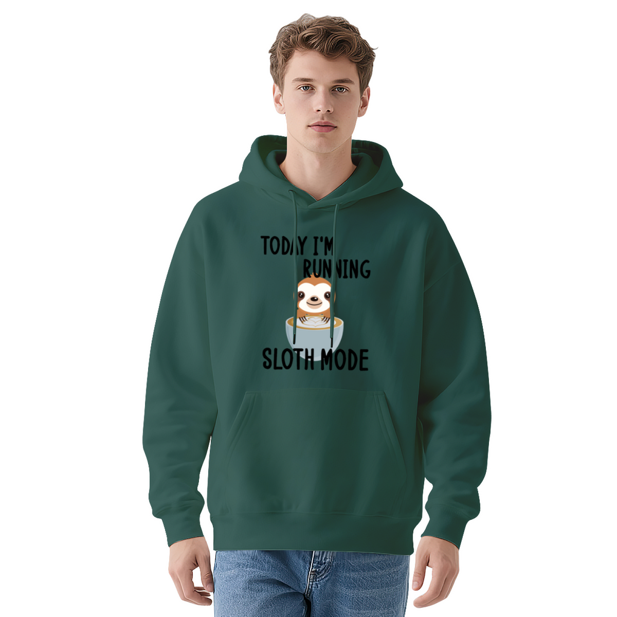I'm Running Sloth Mode' Cartoon Hoodie