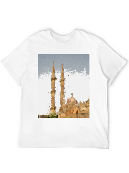 Mosque Painting Graphic Tee - Mens Black T-Shirt