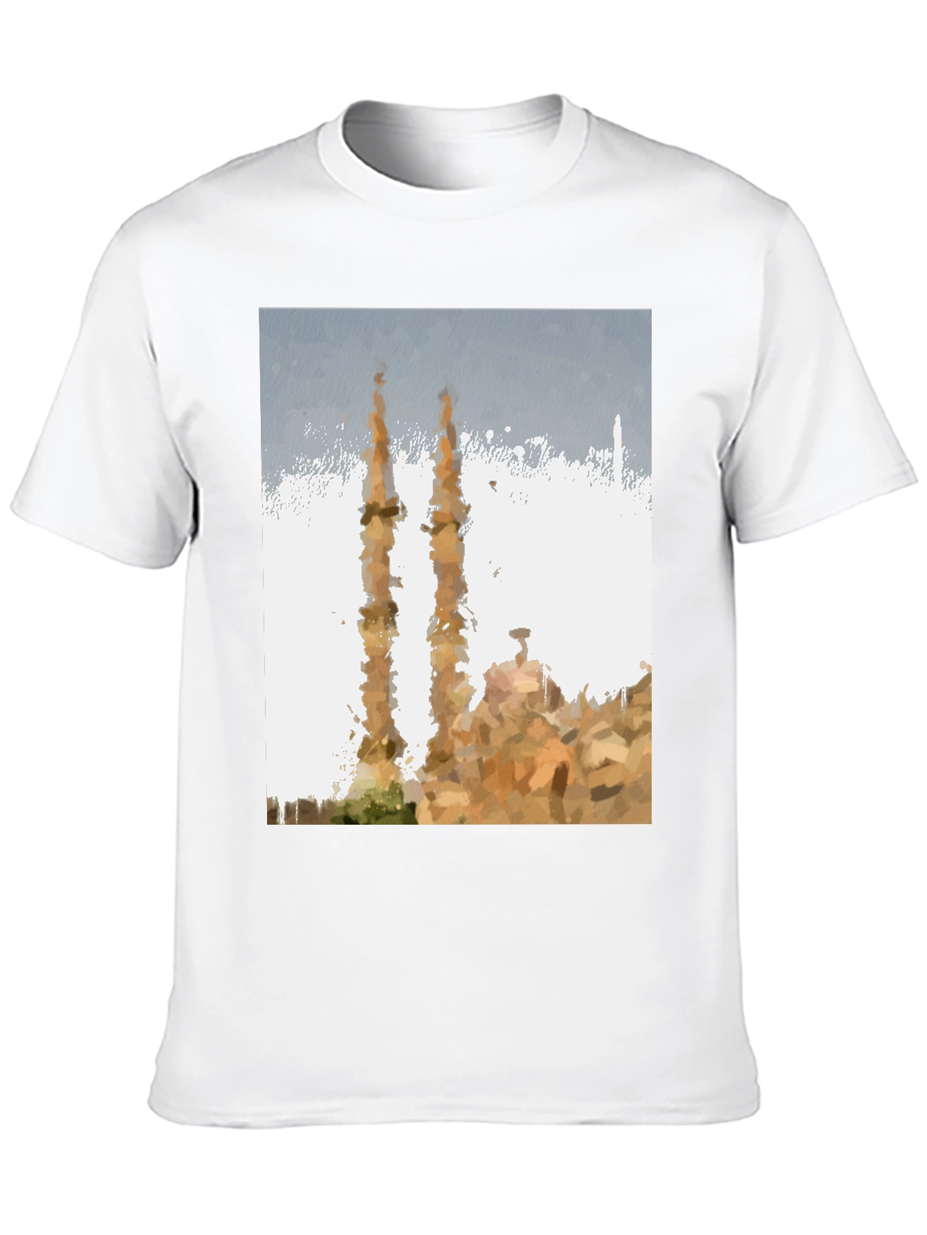 Mosque Painting Graphic Tee - Mens Black T-Shirt