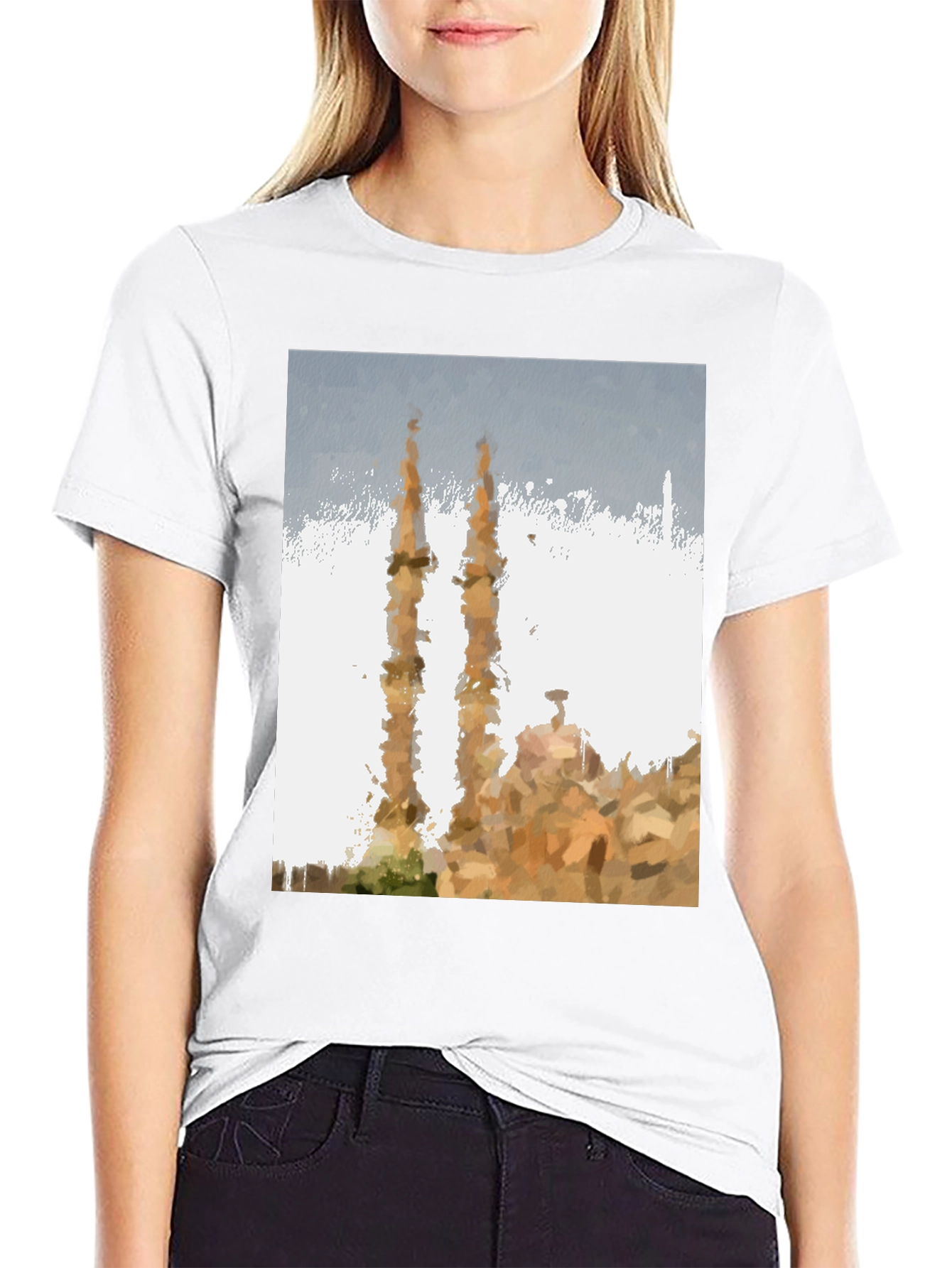 Mosque Painting Graphic Tee - Mens Black T-Shirt