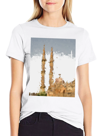 Mosque Painting Graphic Tee - Mens Black T-Shirt