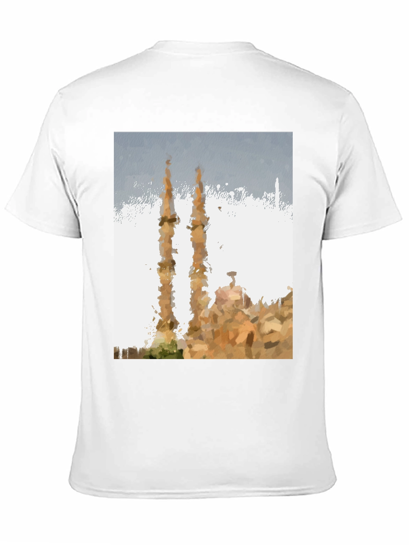 Mosque Painting Graphic Tee - Mens Black T-Shirt