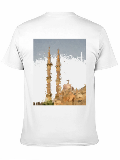 Mosque Painting Graphic Tee - Mens Black T-Shirt
