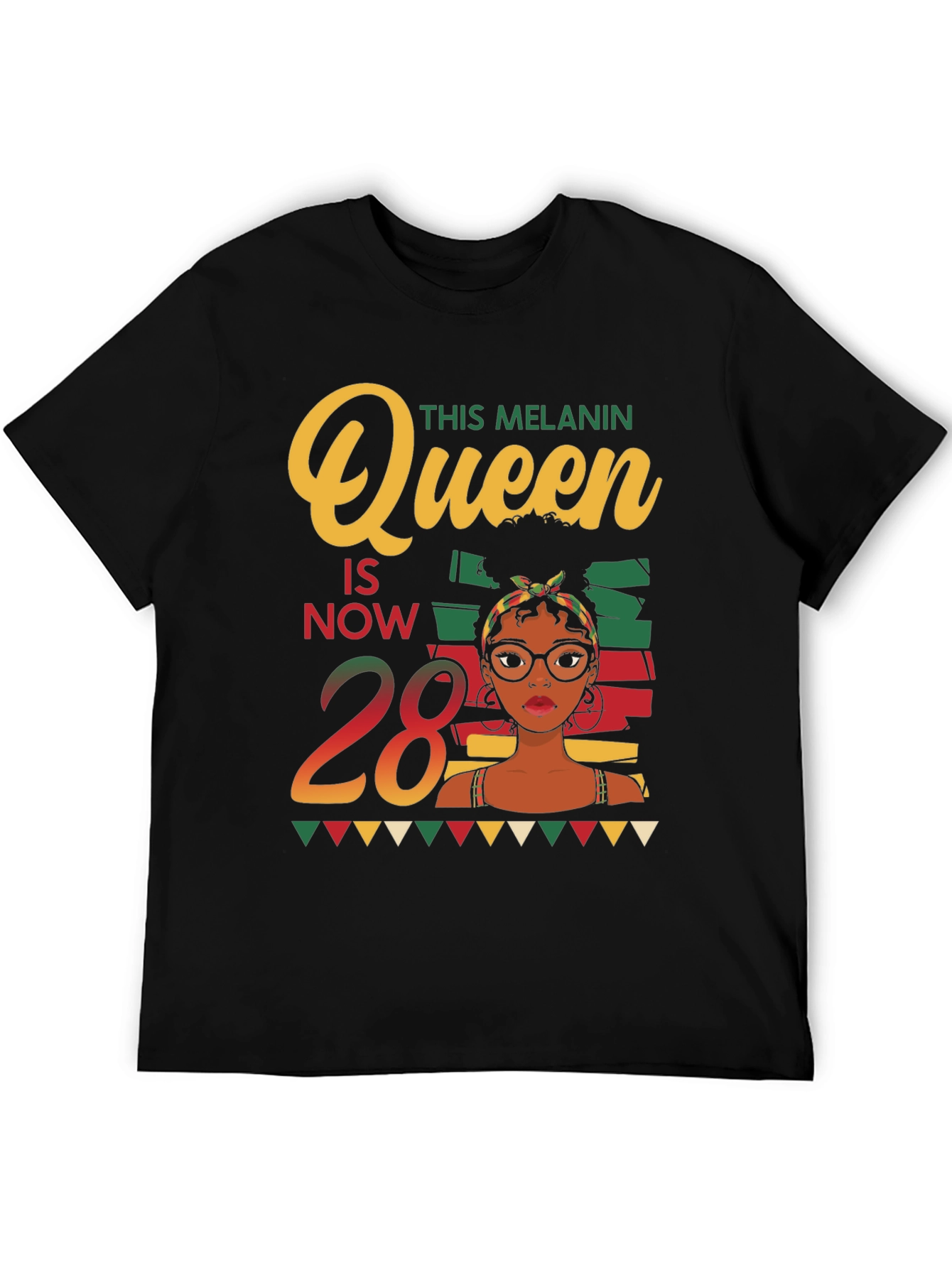 Melanin Queen 28th Birthday T-Shirt