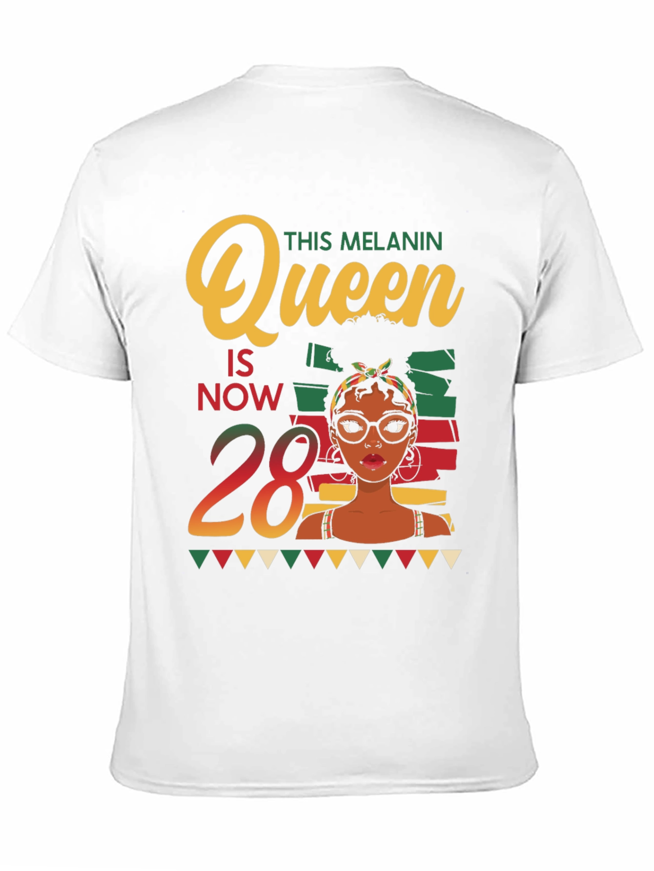 Melanin Queen 28th Birthday T-Shirt