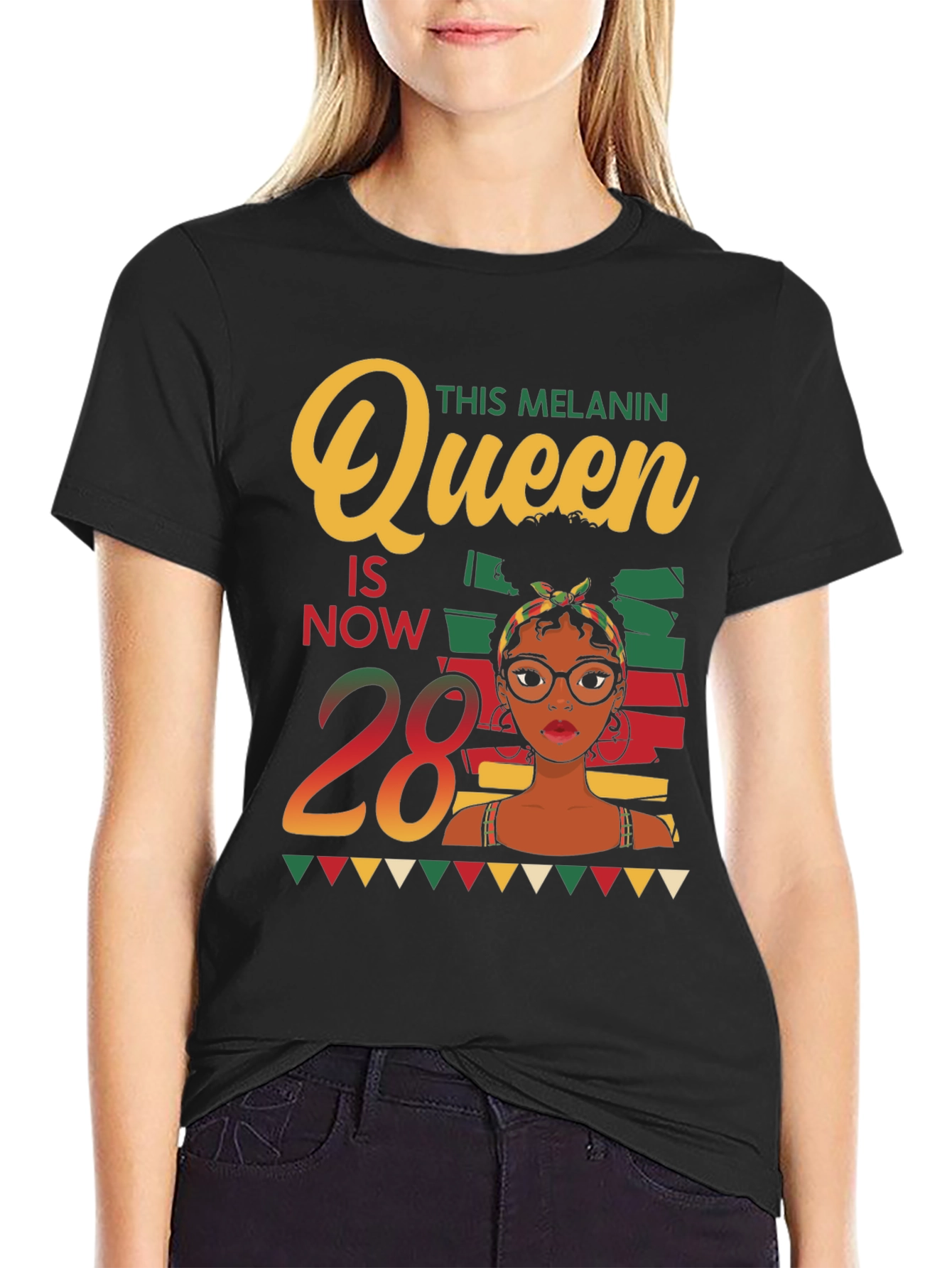 Melanin Queen 28th Birthday T-Shirt