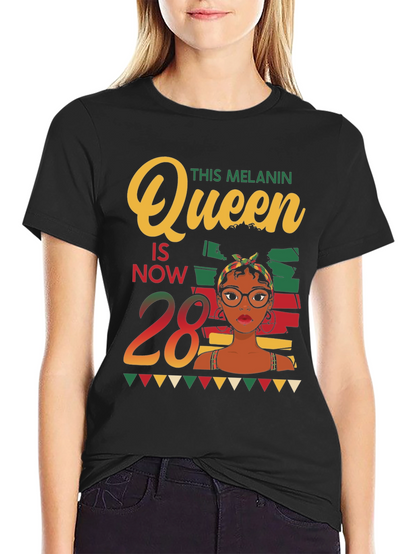Melanin Queen 28th Birthday T-Shirt