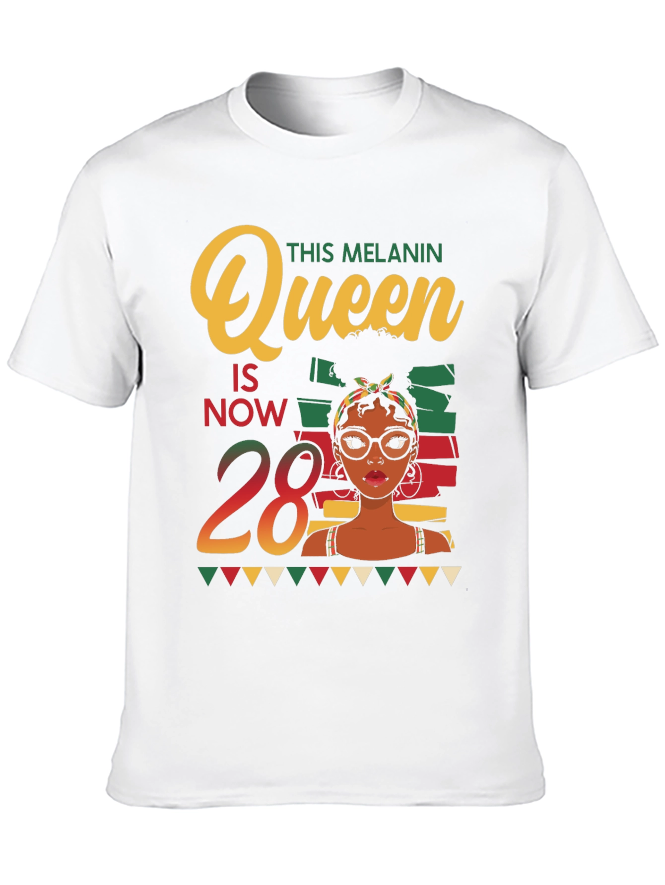 Melanin Queen 28th Birthday T-Shirt
