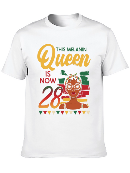 Melanin Queen 28th Birthday T-Shirt
