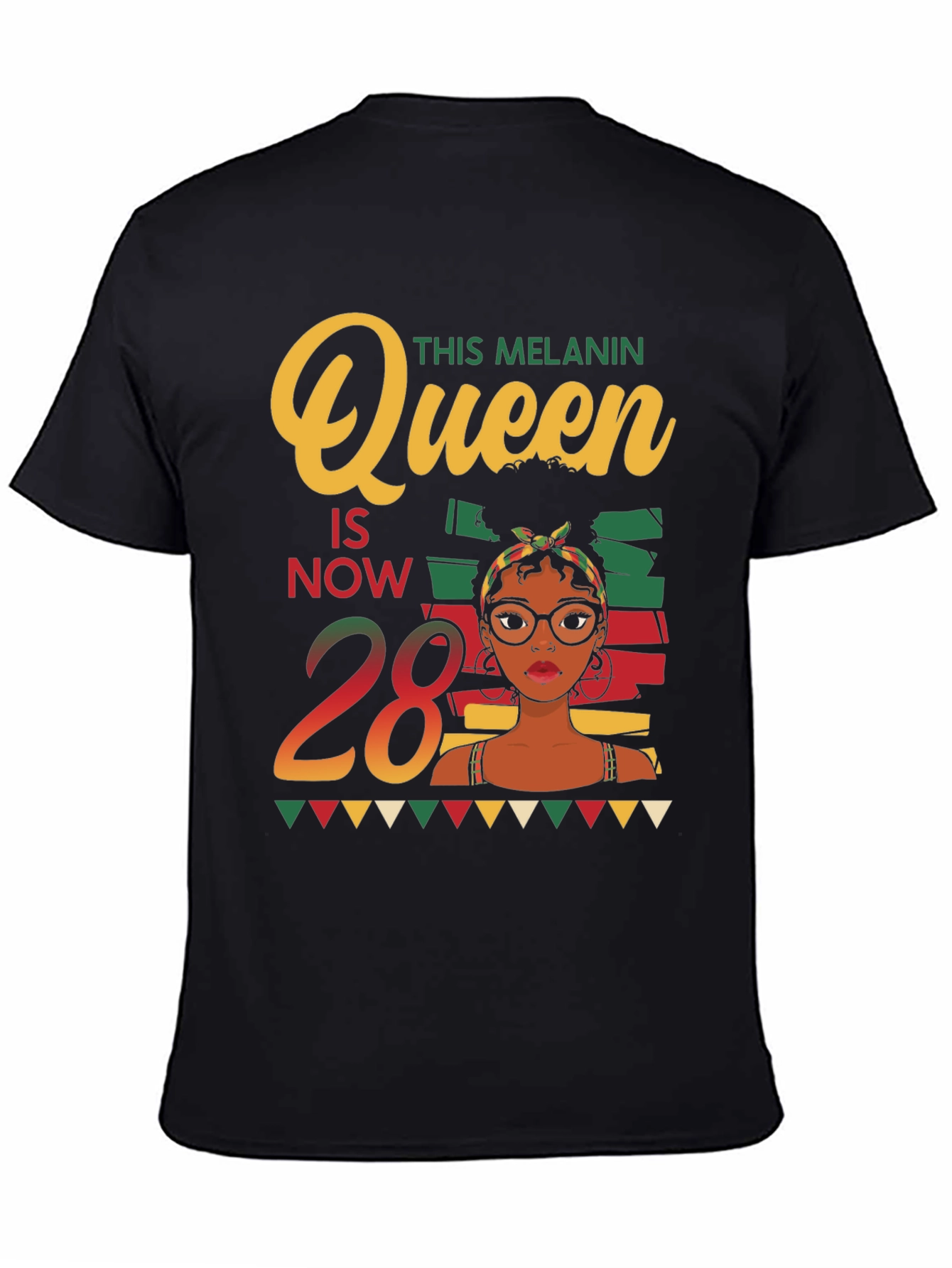 Melanin Queen 28th Birthday T-Shirt