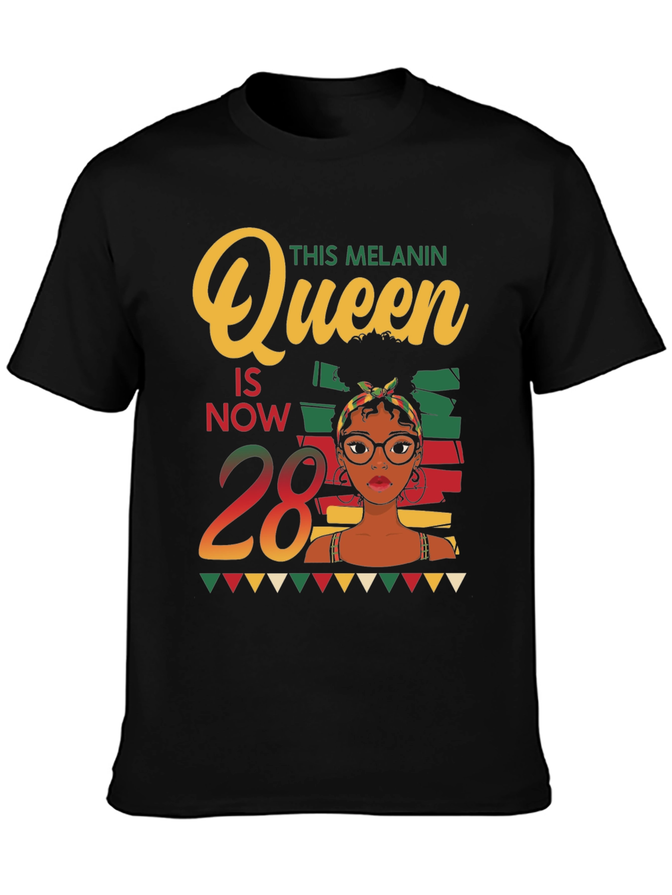 Melanin Queen 28th Birthday T-Shirt