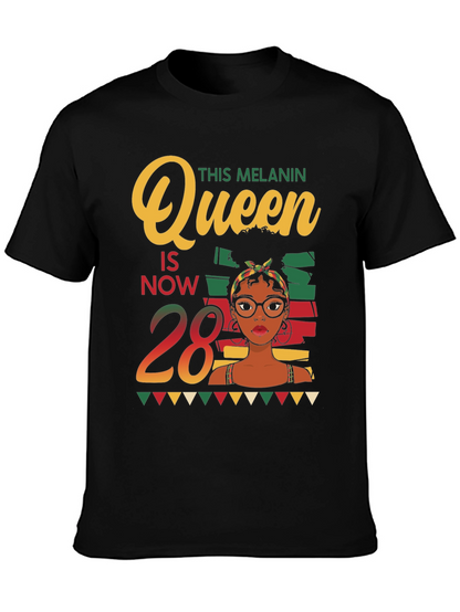 Melanin Queen 28th Birthday T-Shirt