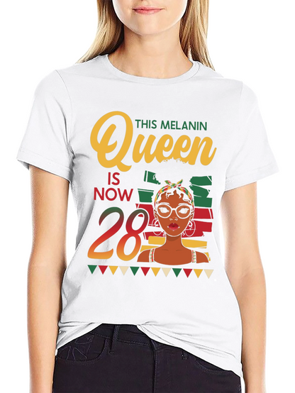 Melanin Queen 28th Birthday T-Shirt