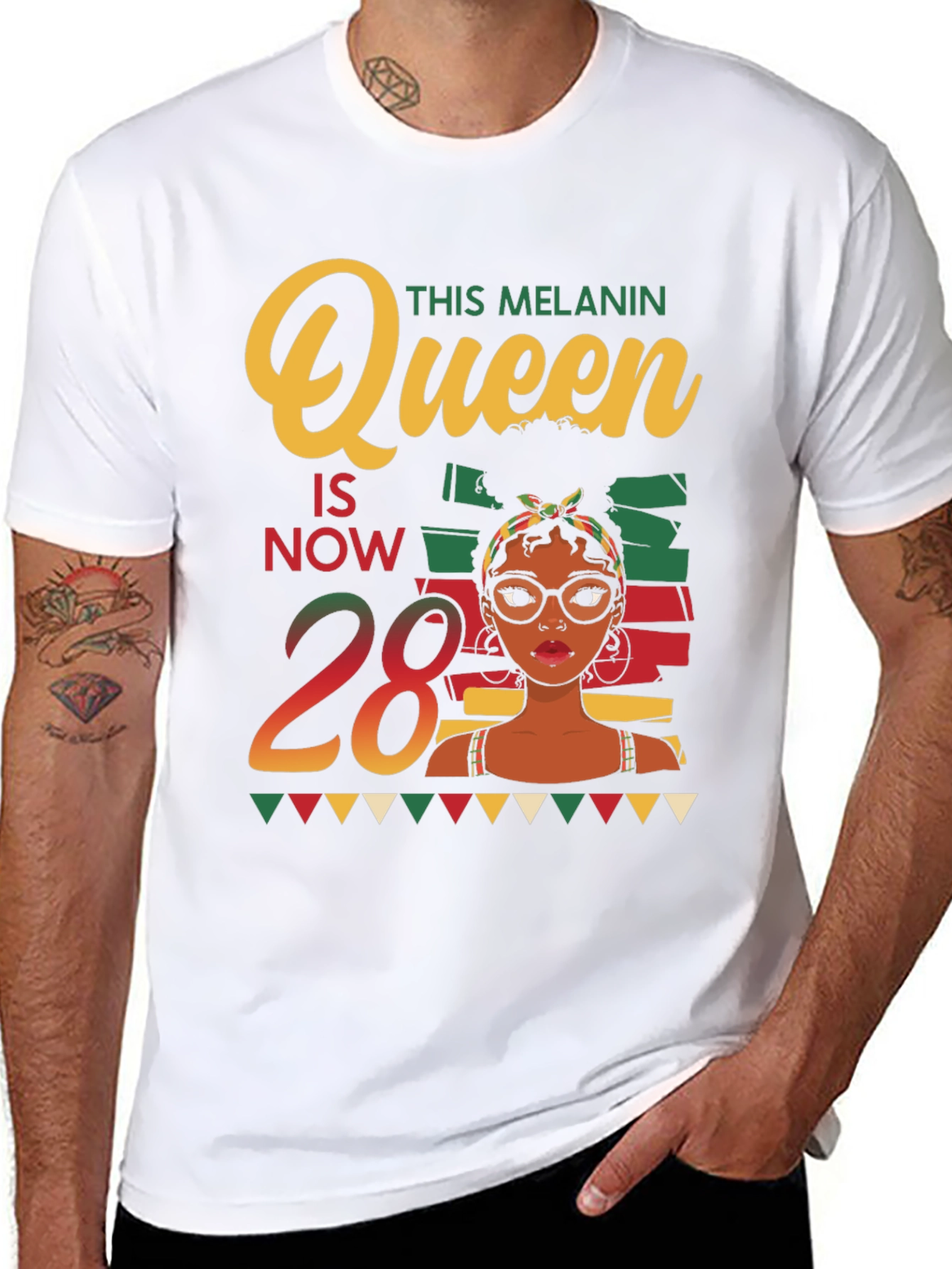 Melanin Queen 28th Birthday T-Shirt