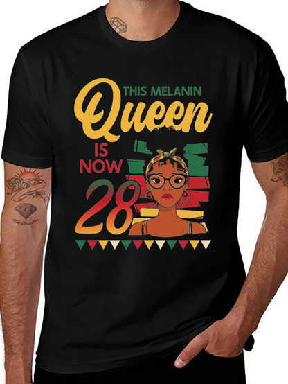 Melanin Queen 28th Birthday T-Shirt