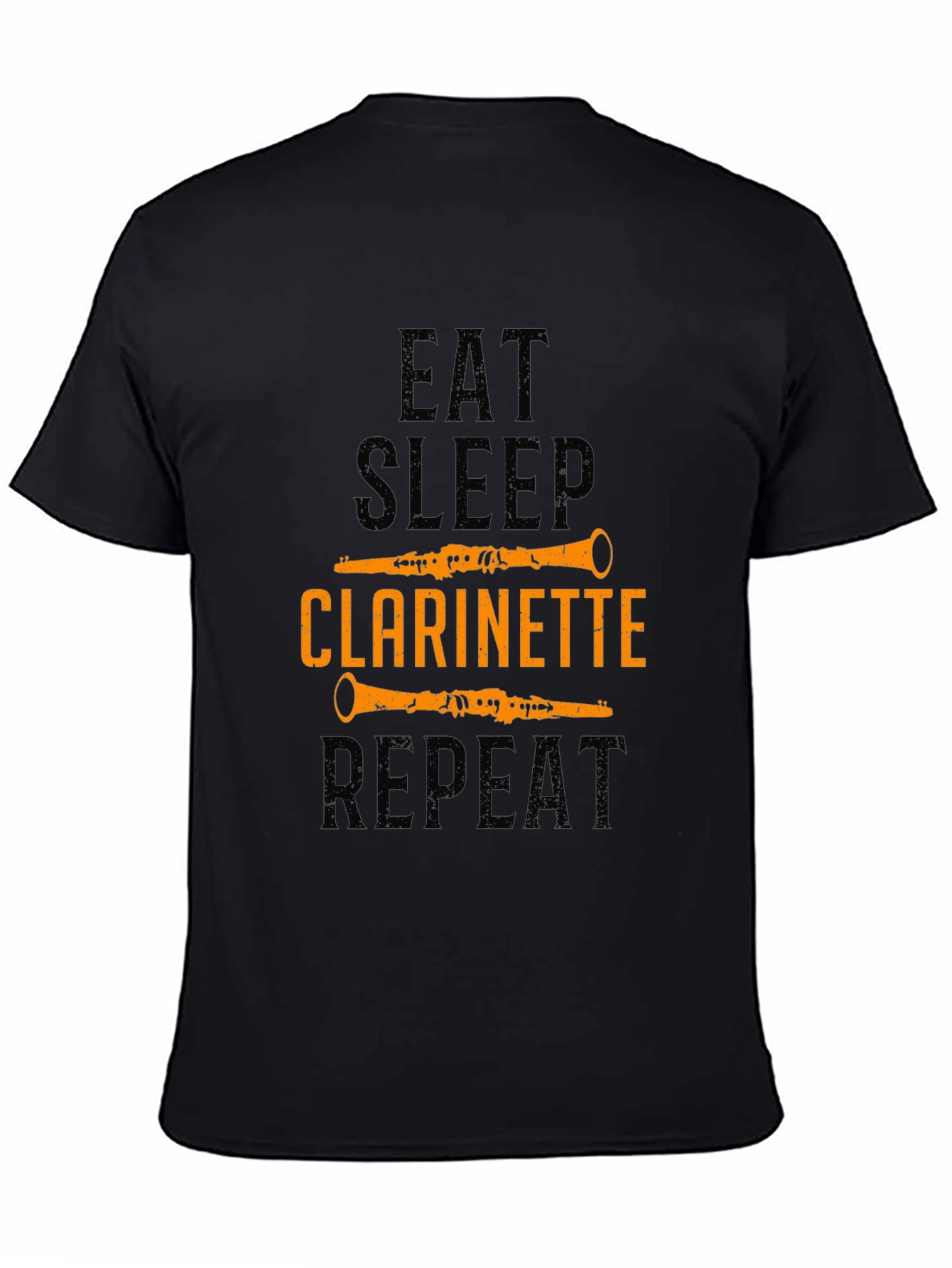 Eat Sleep Clarinette Repeat Black Graphic Tee
