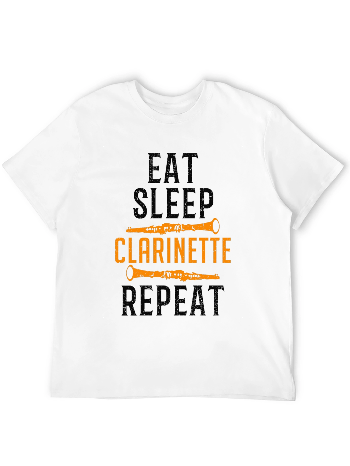 Eat Sleep Clarinette Repeat Black Graphic Tee