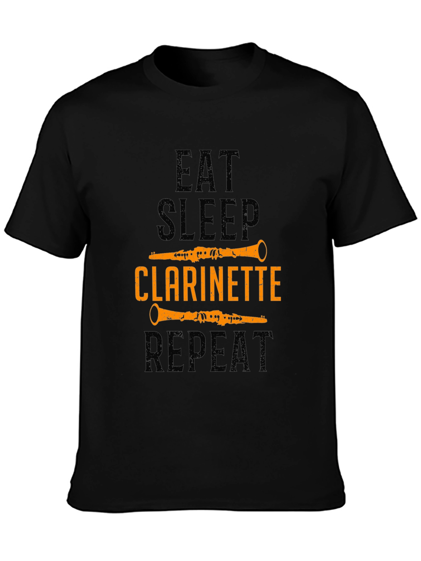 Eat Sleep Clarinette Repeat Black Graphic Tee