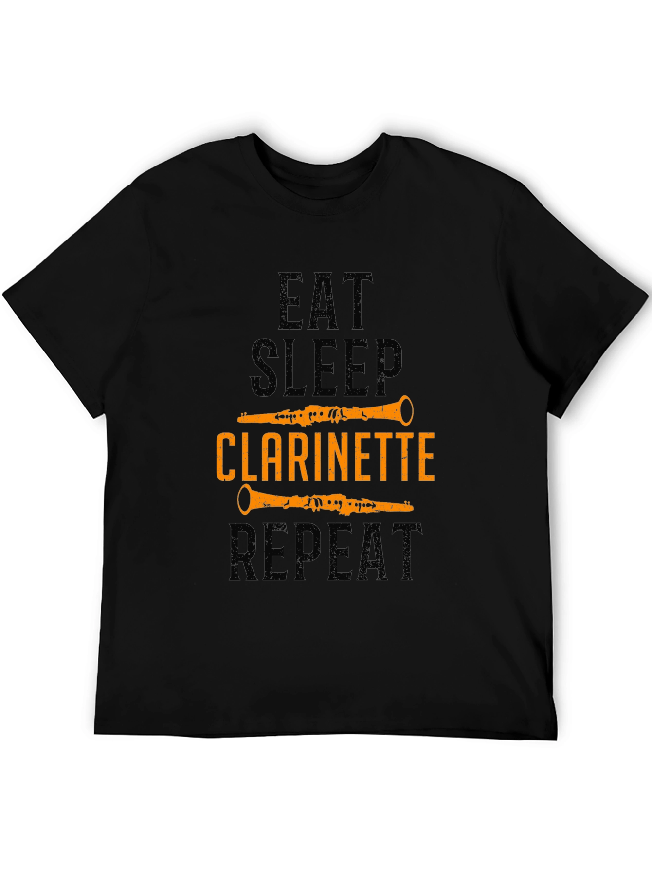 Eat Sleep Clarinette Repeat Black Graphic Tee