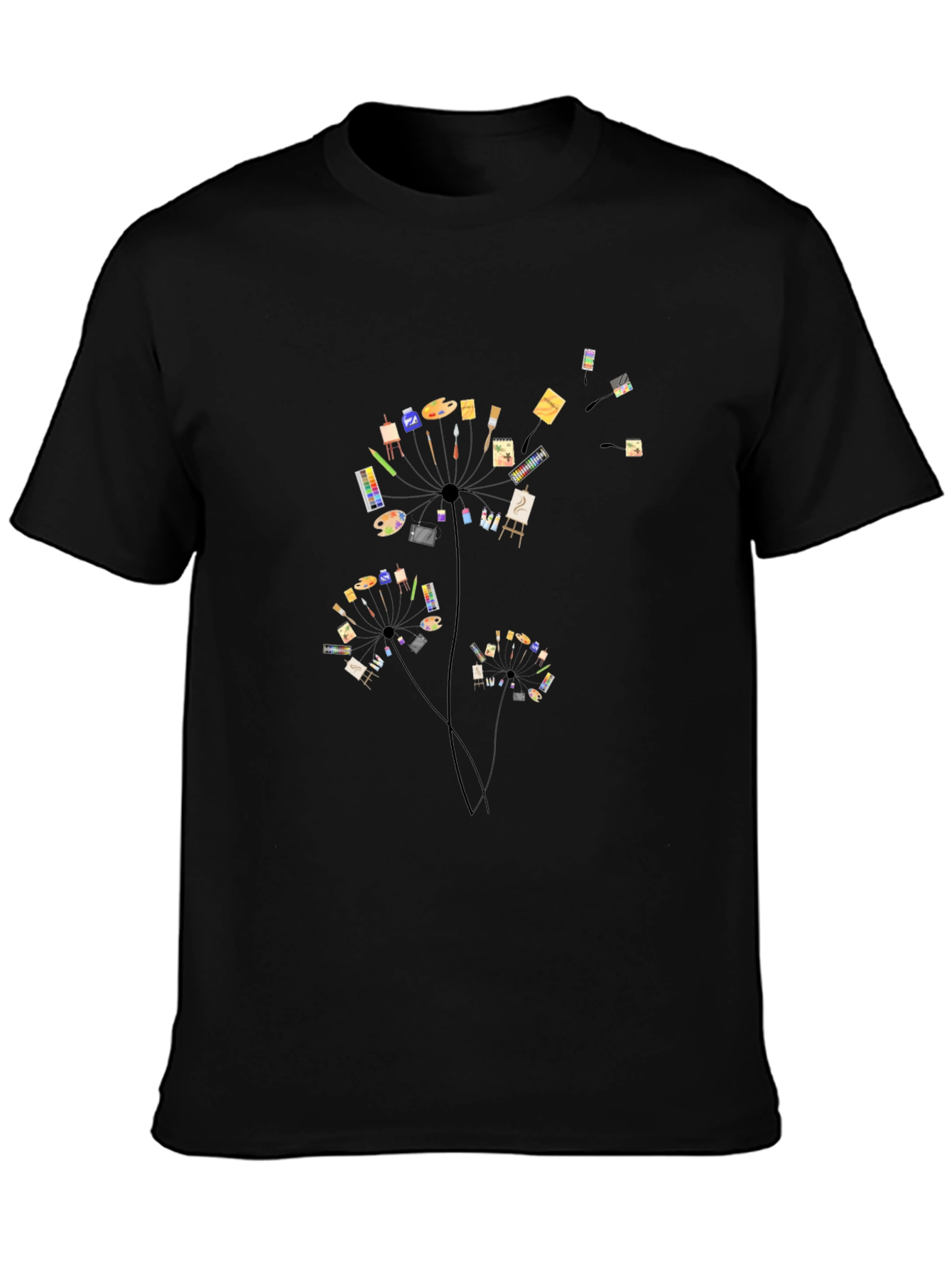 Artist Dandelion Black T-Shirt