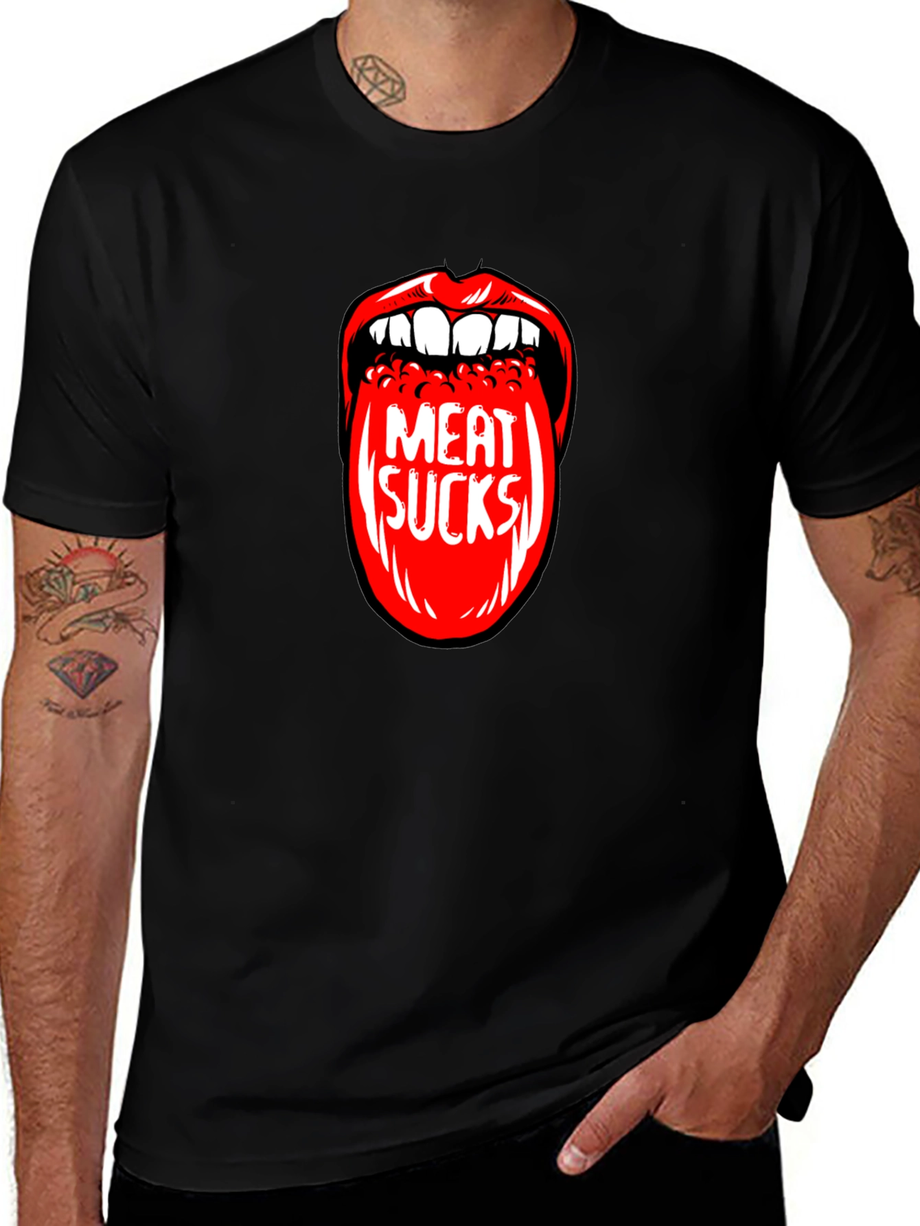Meat Sucks Graphic Print T-Shirt