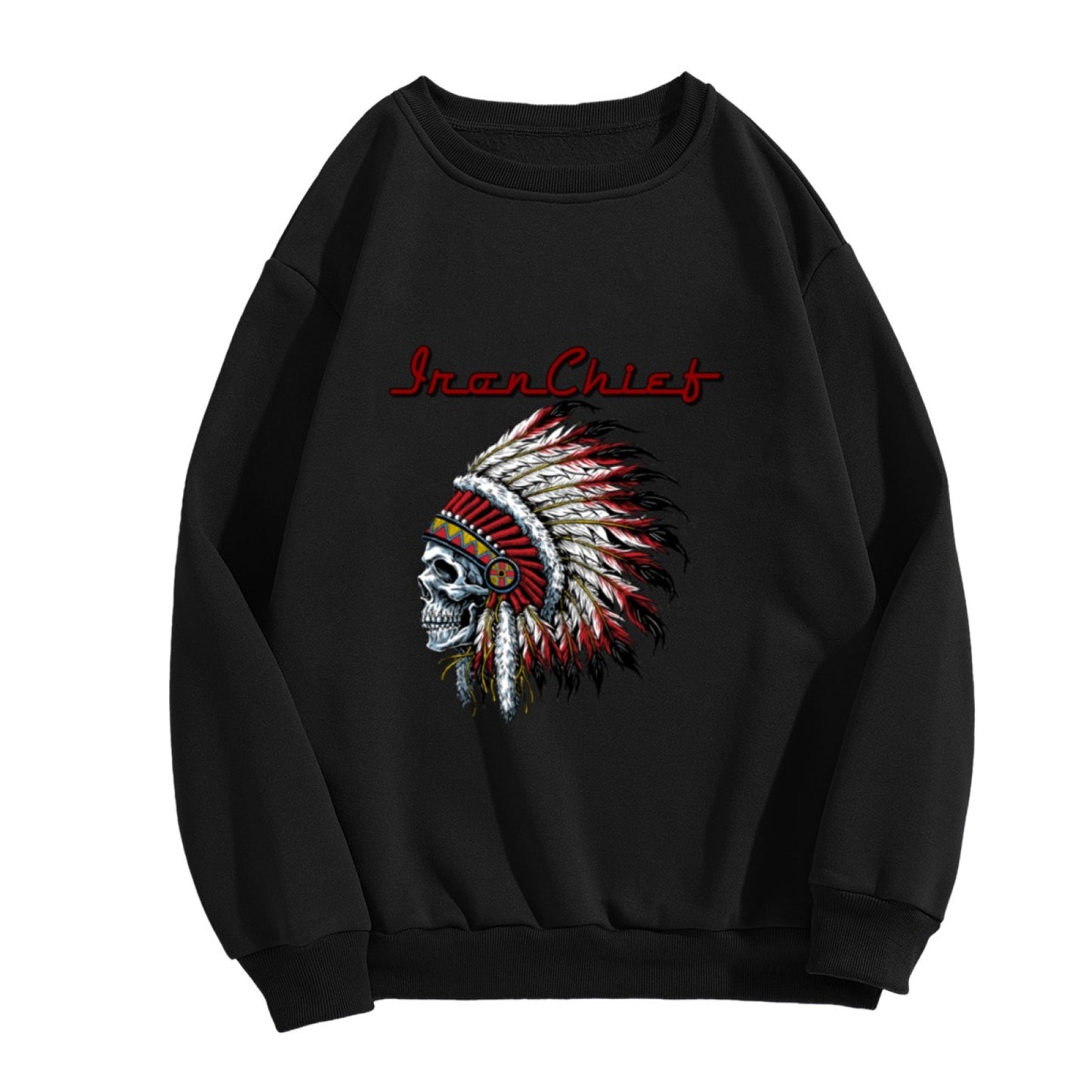 Edgy Skull Feather Headdress "Iron Chief" Sweatshirt