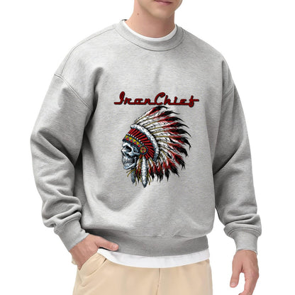 Edgy Skull Feather Headdress "Iron Chief" Sweatshirt