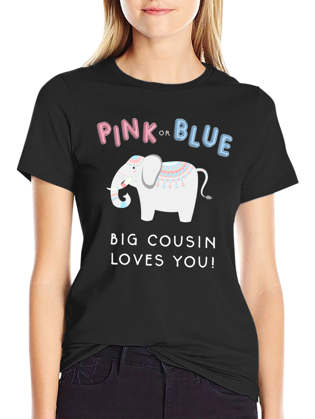 Pink or Blue Big Cousin Loves You T-Shirt