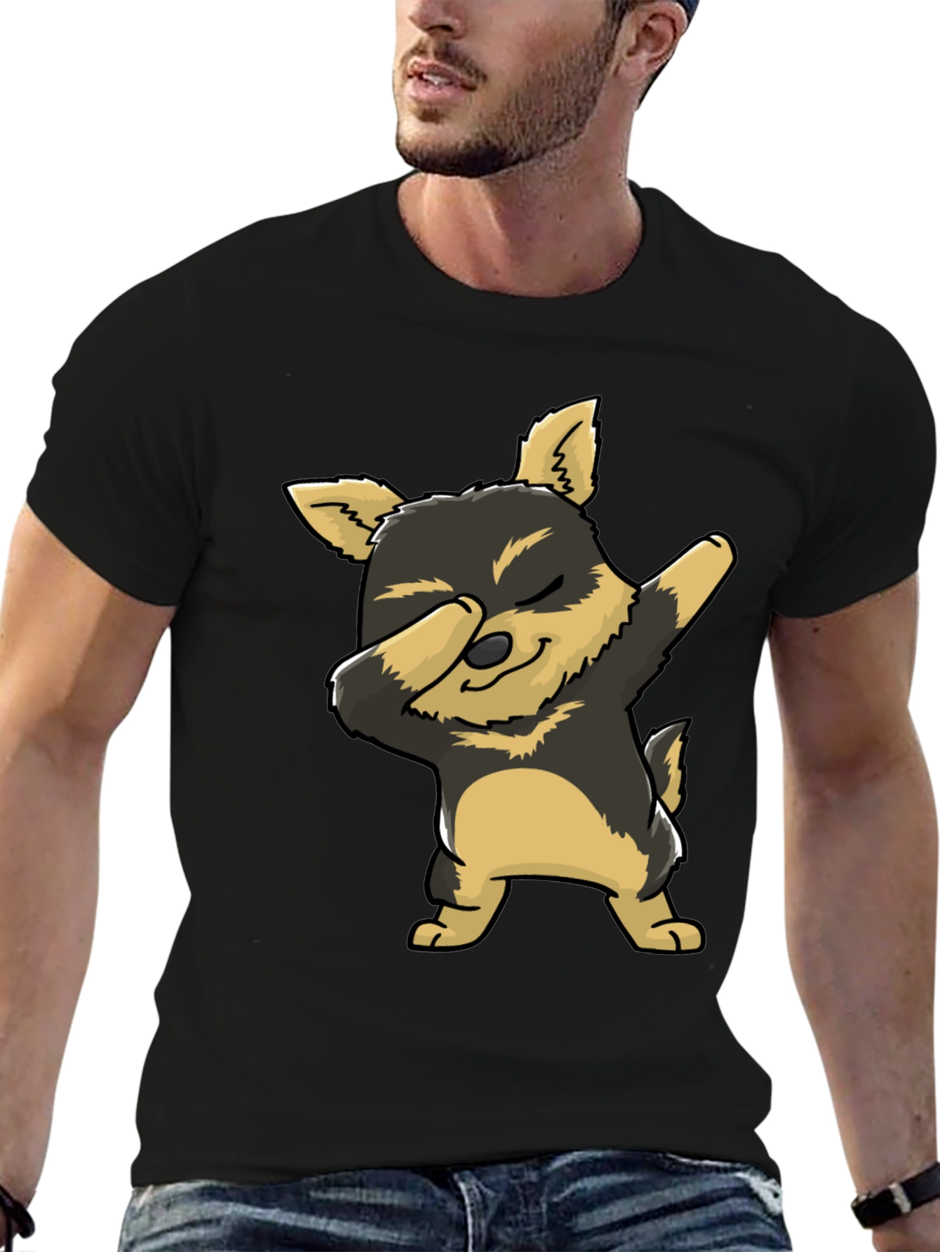 Dabbing Dog Graphic Tee - Cute Cartoon Dog T-Shirt