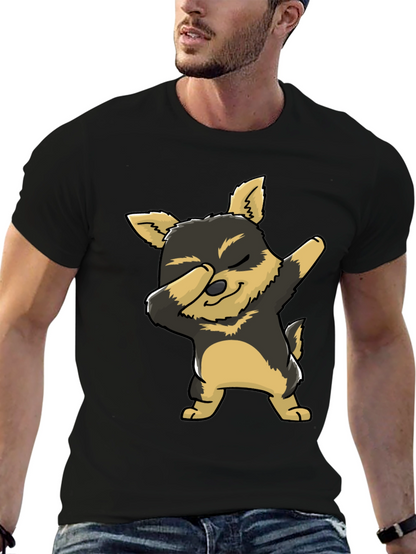 Dabbing Dog Graphic Tee - Cute Cartoon Dog T-Shirt