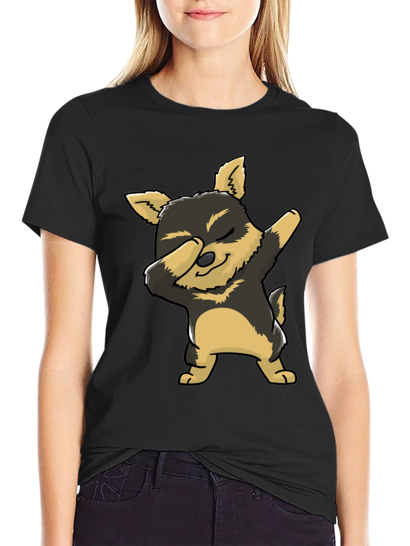 Dabbing Dog Graphic Tee - Cute Cartoon Dog T-Shirt