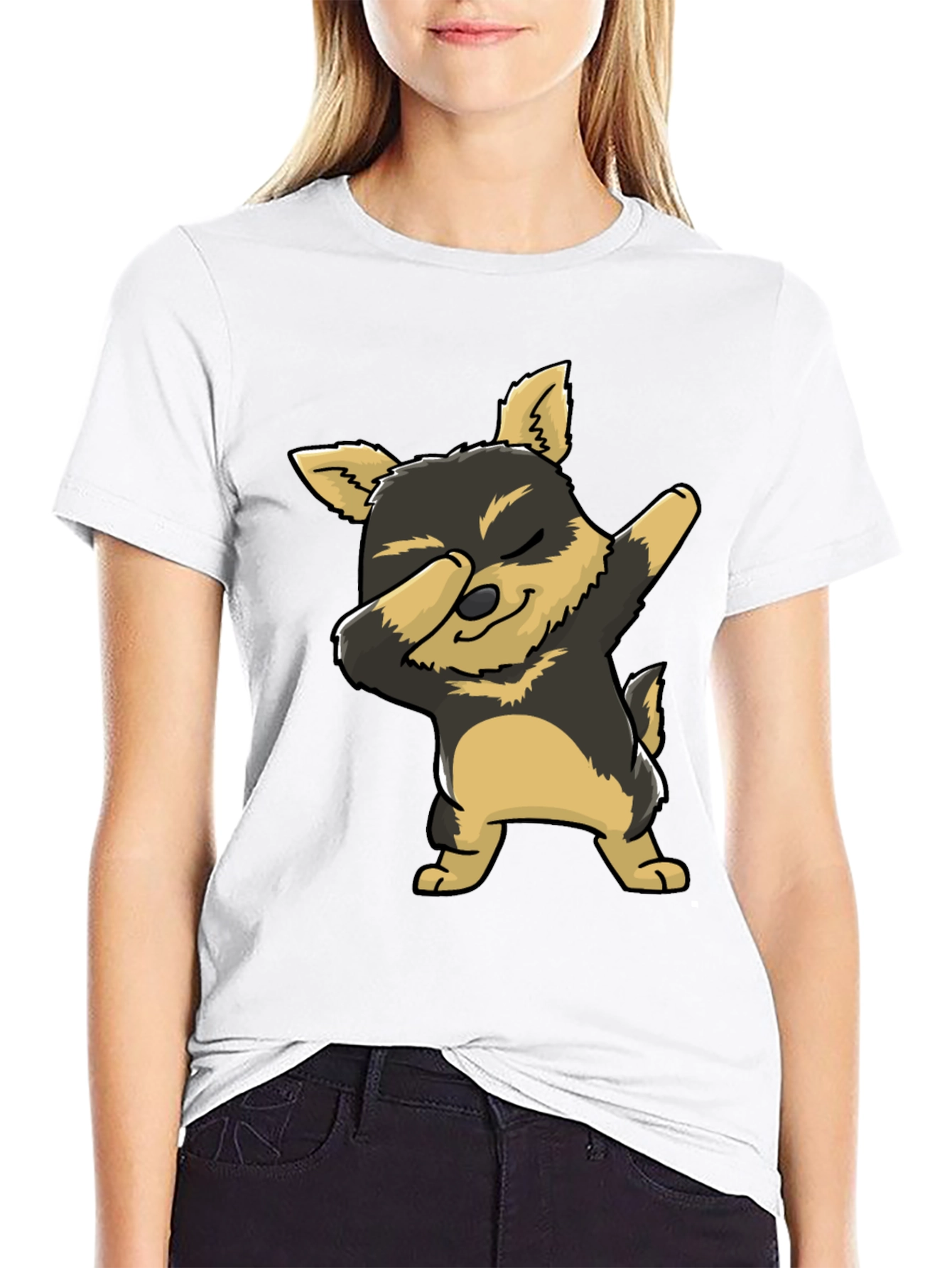 Dabbing Dog Graphic Tee - Cute Cartoon Dog T-Shirt