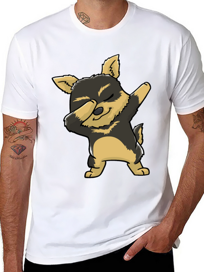 Dabbing Dog Graphic Tee - Cute Cartoon Dog T-Shirt
