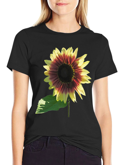Sunflower Graphic Tee - Black Cotton Blend