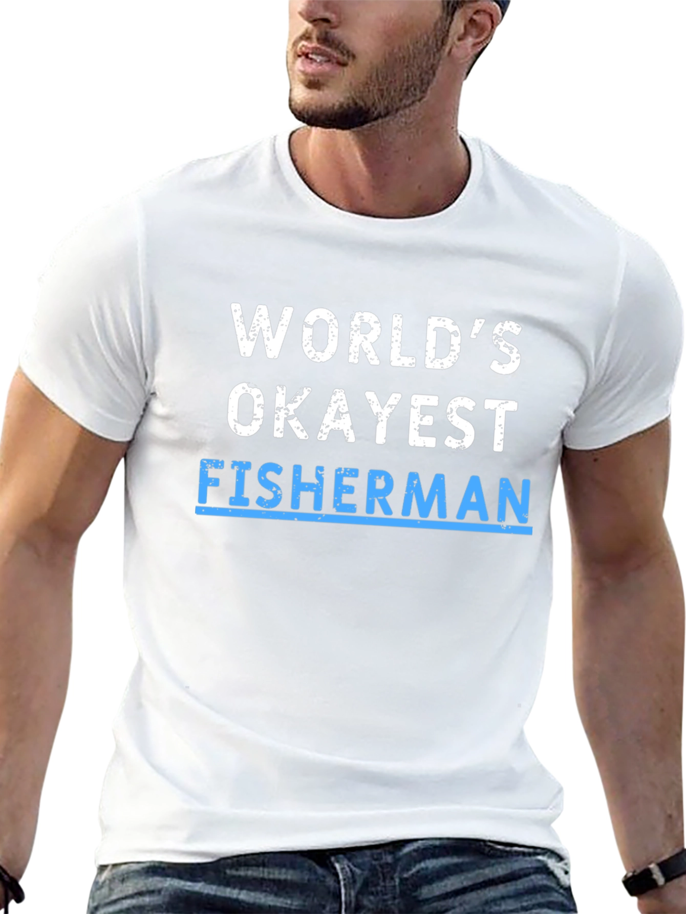 Worlds Okayest Fisherman T-Shirt - Humor Tee