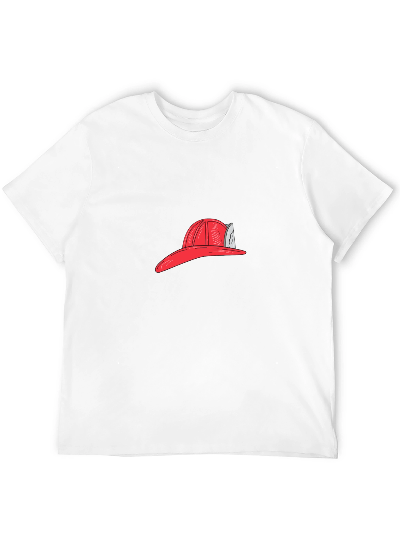 Firefighter Hat Graphic Tee - Black Casual T-Shirt