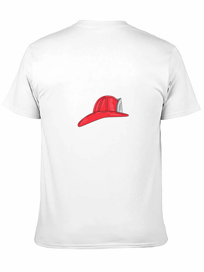 Firefighter Hat Graphic Tee - Black Casual T-Shirt
