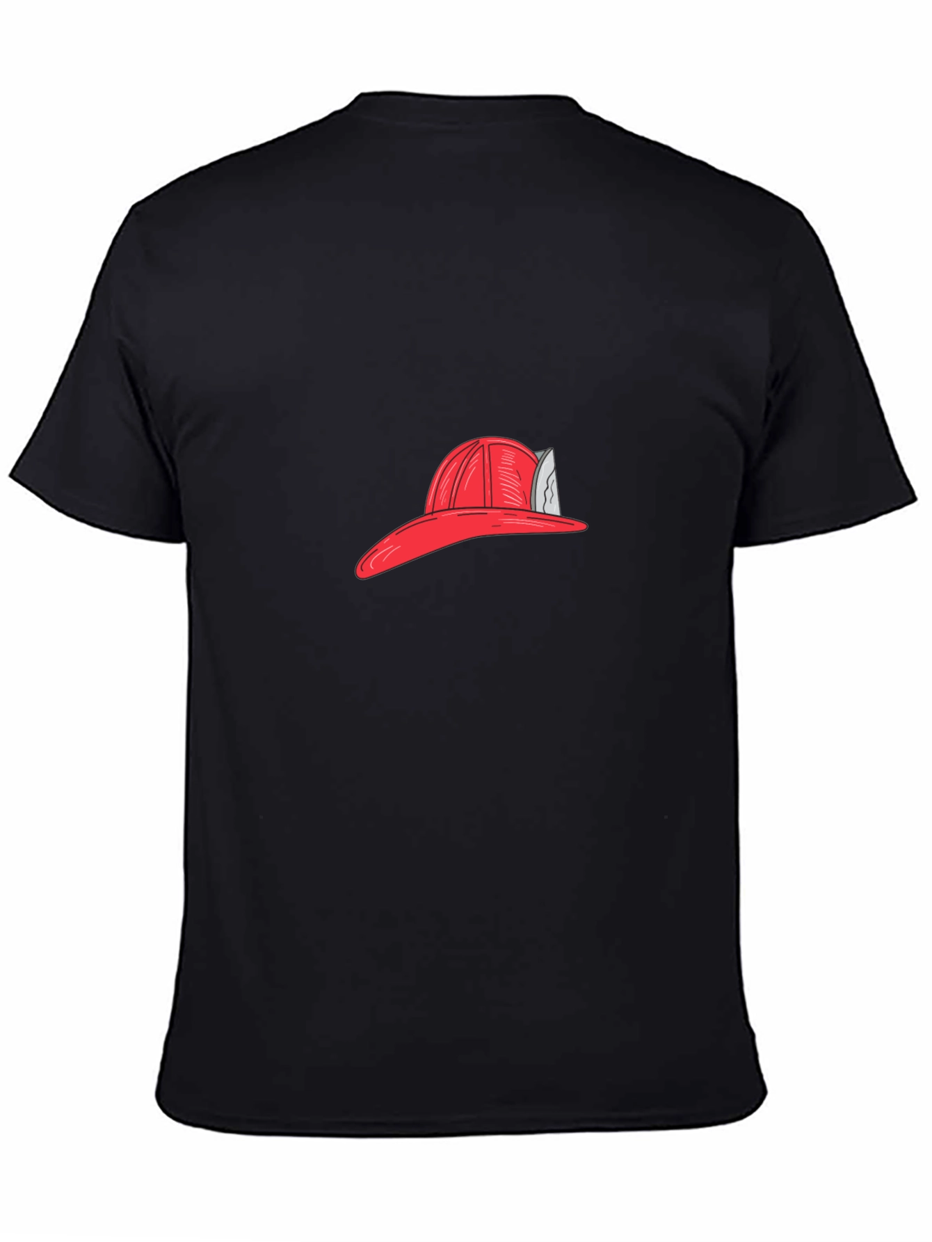 Firefighter Hat Graphic Tee - Black Casual T-Shirt