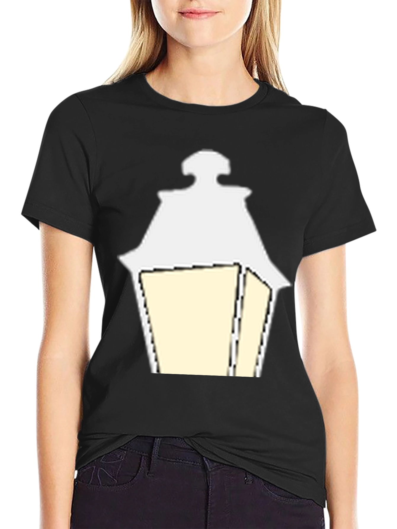 Street Lamp Graphic Tee - Modern Black Shirt