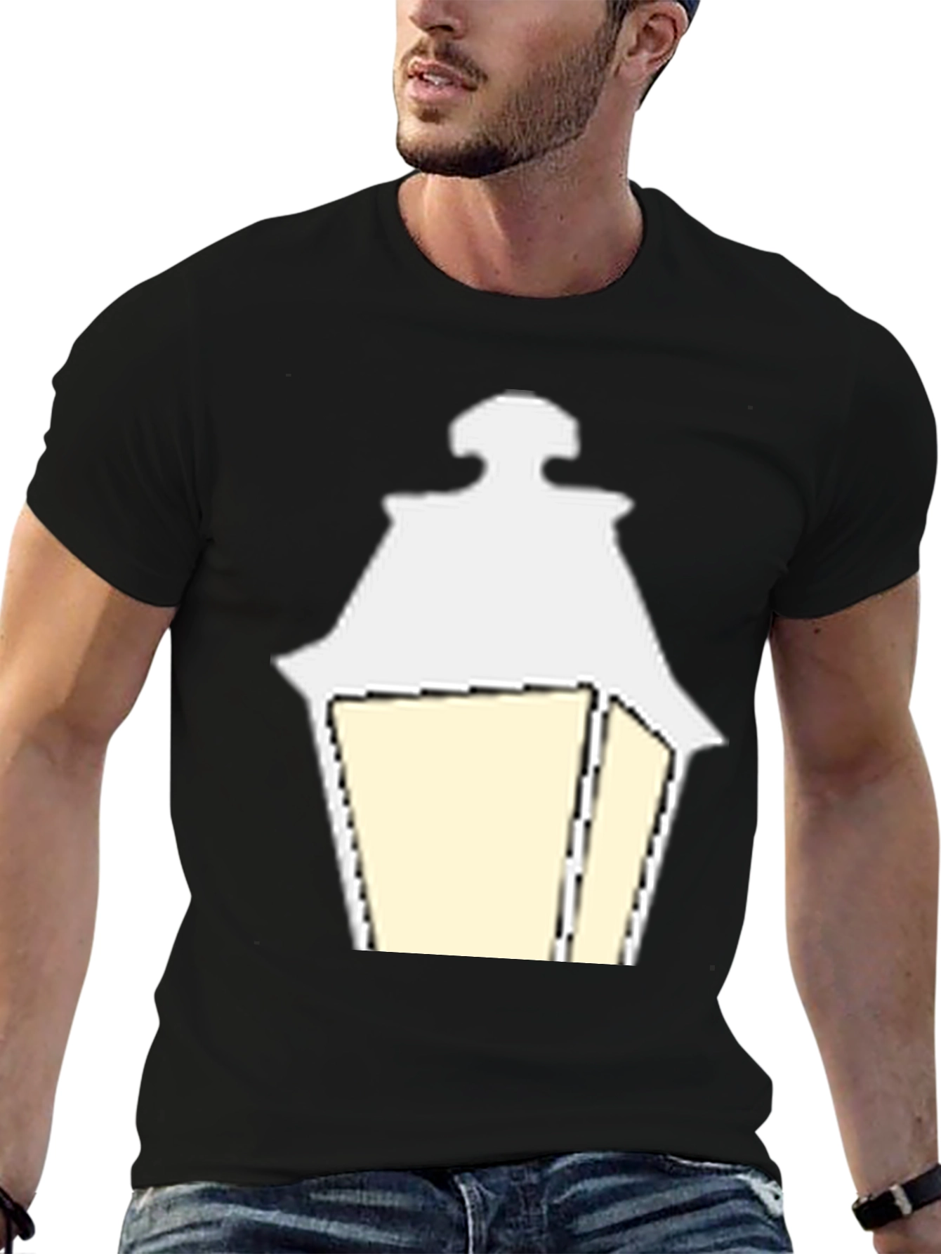 Street Lamp Graphic Tee - Modern Black Shirt