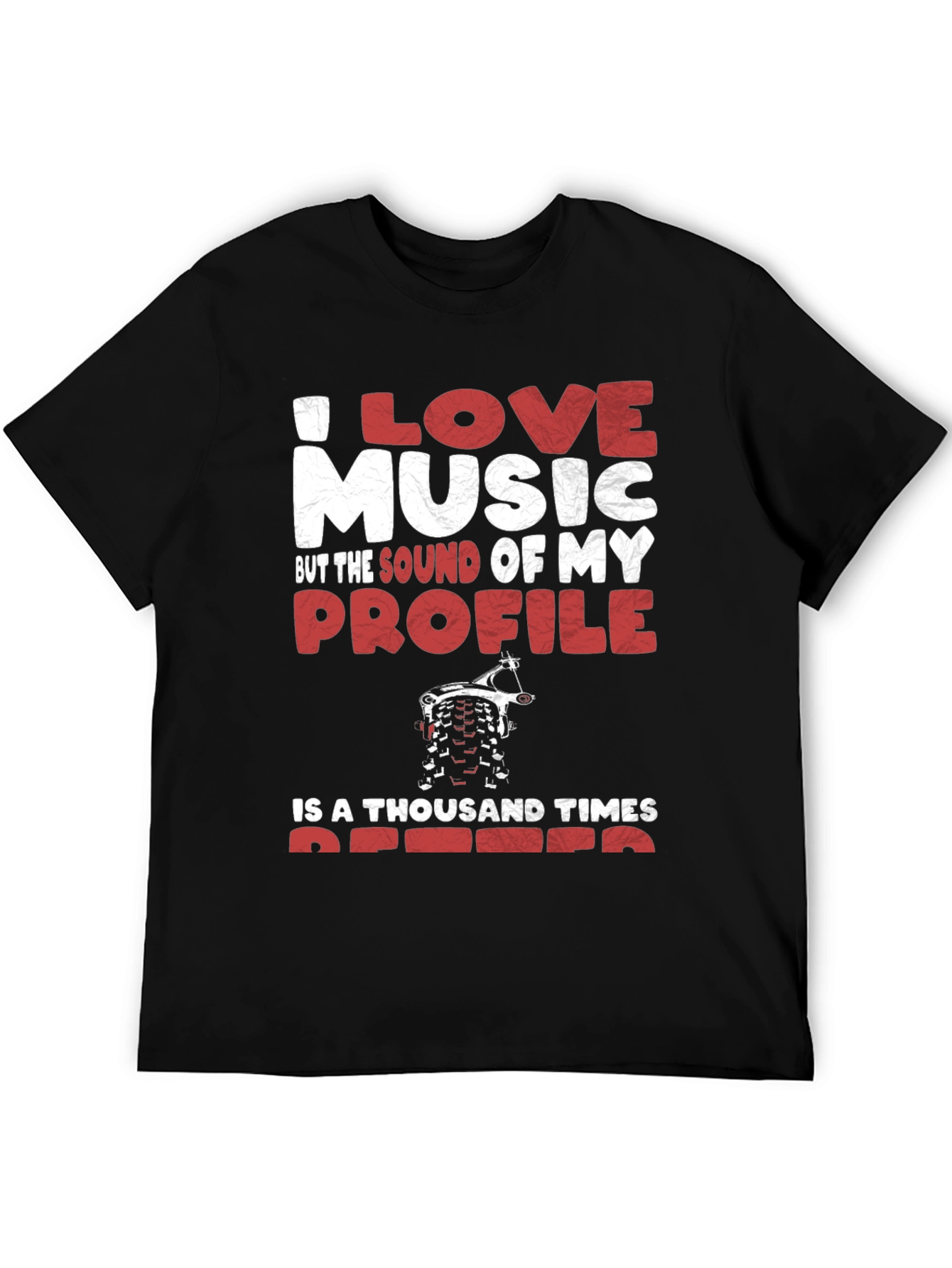 I Love Music Profile Dirt Bike Graphic Tee